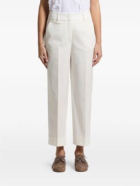 NWT SIZE 38/US 6-8 Dondup Cream Cropped Pleated Trousers